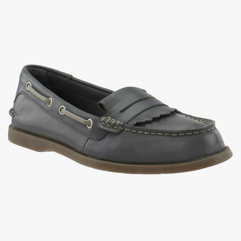 Sperry Grey Leather Conway Kiltie Loafer Flats 9.5